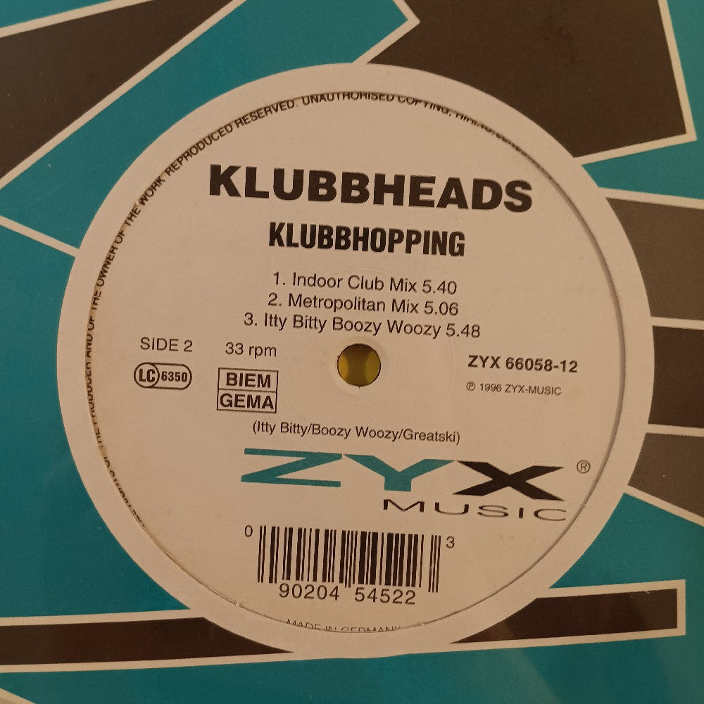 Klubbheads - Klubbhopping 12" GERMANY - 1996 - ZYX 66058-12 - New - Sealed - Vinyl