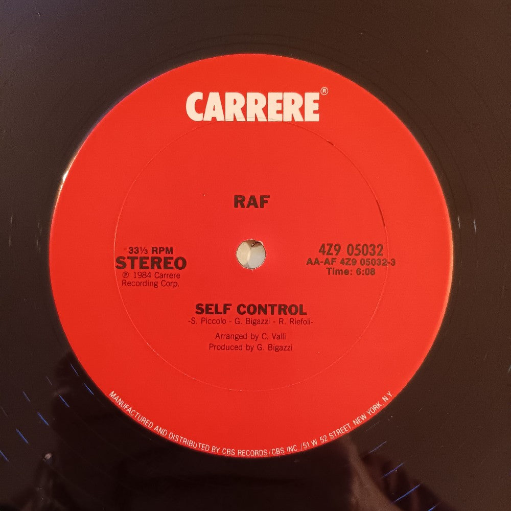 RAF - Self Control 12" - 1984 - 4Z9 05032 - Used - VG+ - Vinyl