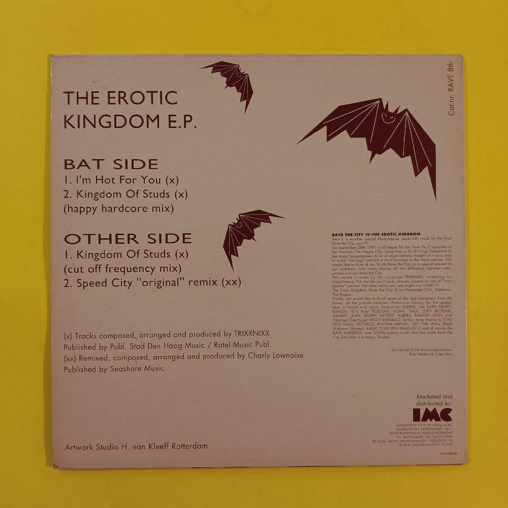 Various - The Erotic Kingdom EP NETHERLANDS - 1992 - RAVE 8TH - Used - VG+ - Vinyl