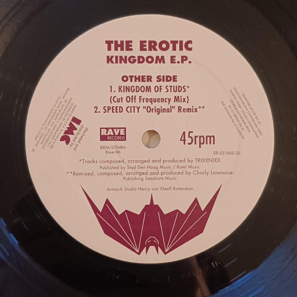Various - The Erotic Kingdom EP NETHERLANDS - 1992 - RAVE 8TH - Used - VG+ - Vinyl