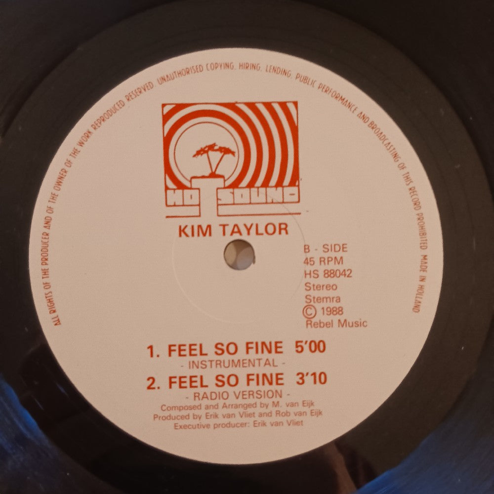 Kim Taylor - Feel So Fine 12" Netherlands - 1988 - HS 88042 - Used - EX - Vinyl