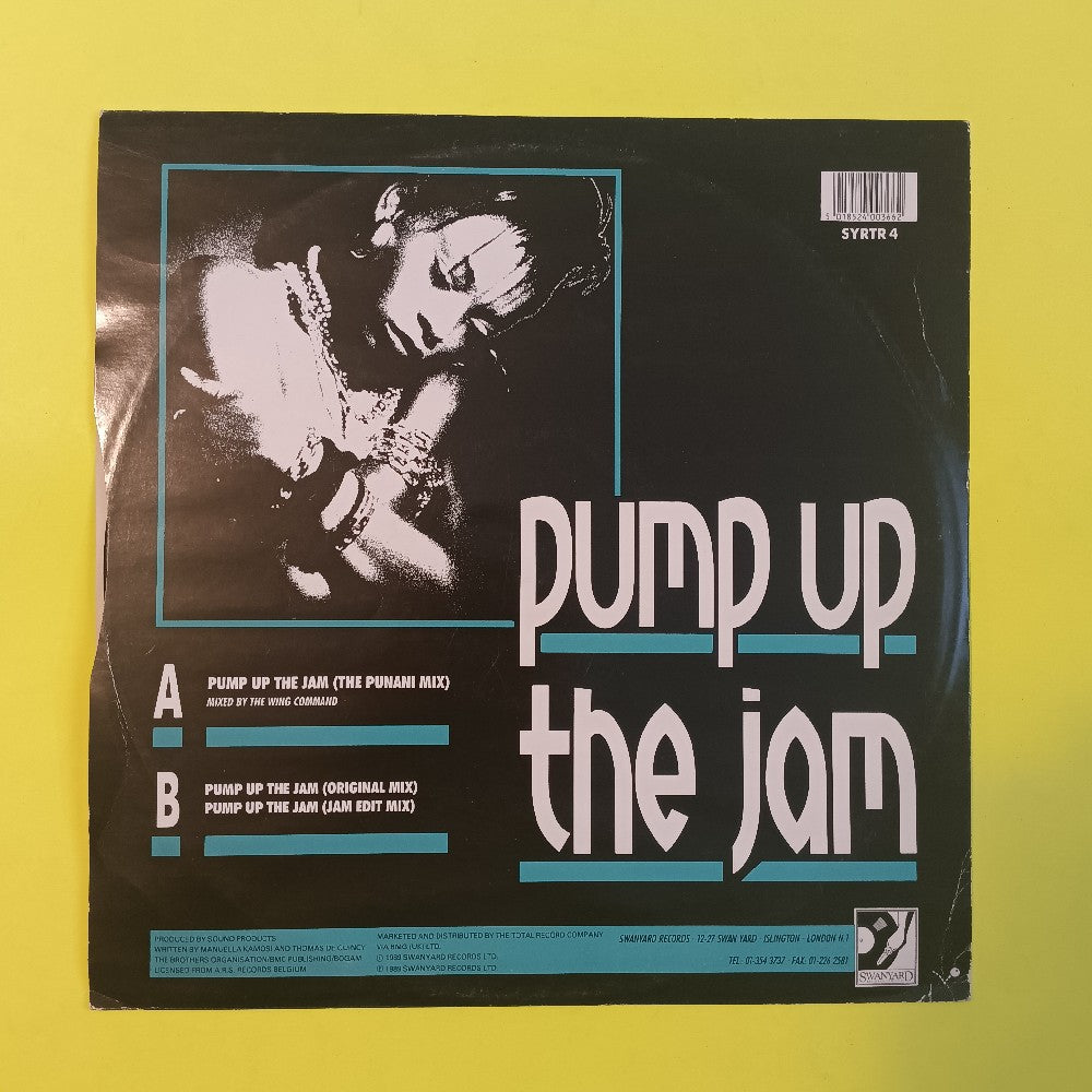 Technotronic Feat Felly - Pump Up The Jam (Remix) 12" UK - 1989 - SYRTR 4 - Used - VG+ - Vinyl