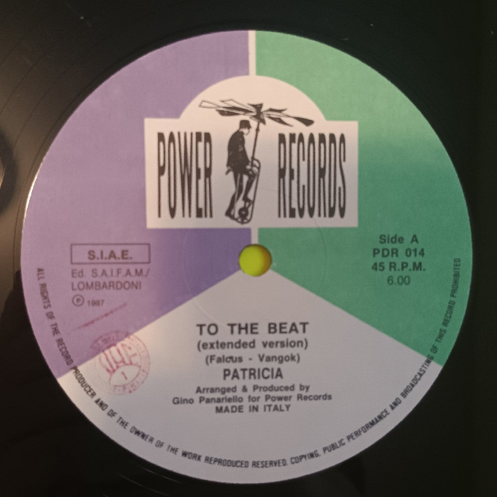 Patricia - To The Beat 12" Italy ITALO-DISCO - 1987 - PDR 014 - Used - VG+ - Vinyl