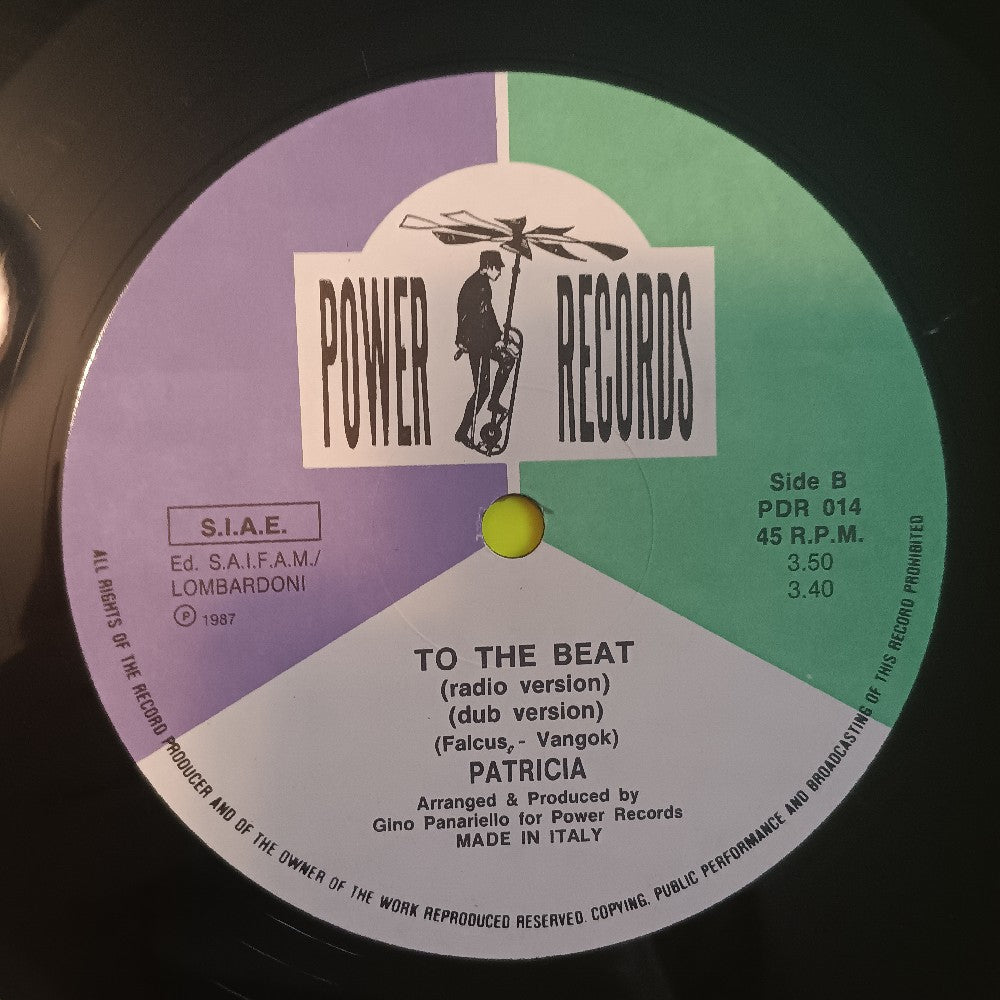 Patricia - To The Beat 12" Italy ITALO-DISCO - 1987 - PDR 014 - Used - VG+ - Vinyl