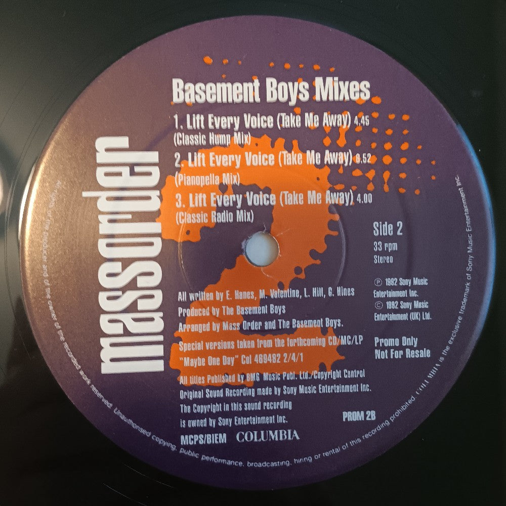 Mass Order - Lift Every Voice 2x 12" #ed Promo UK - 1992 - PROM 2 - VG++ - Vinyl
