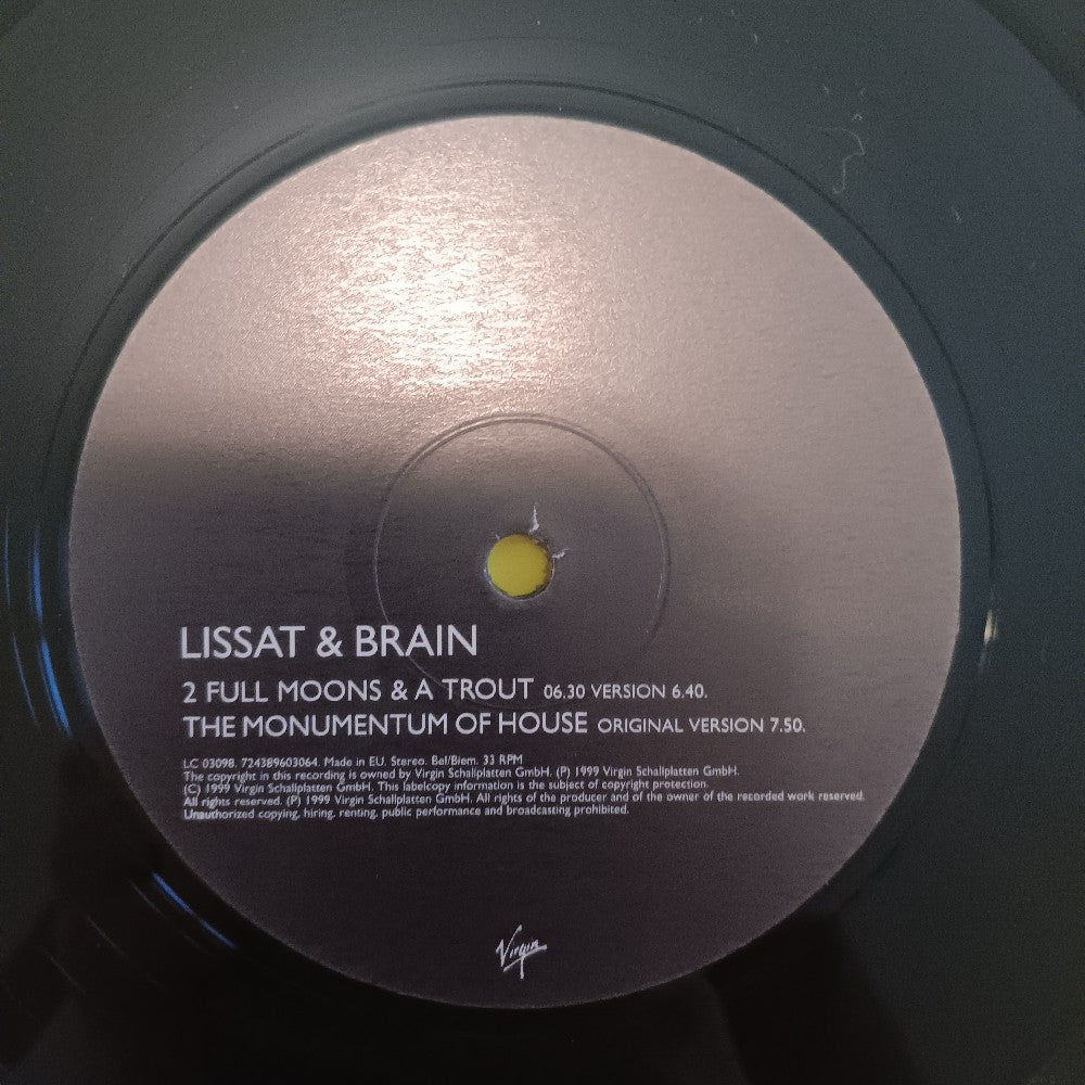 Lissat & Brain - 2 Full Moons & A Trout 12" GERMANY - 1999 - 724389603064 - Used - VG++ - Vinyl