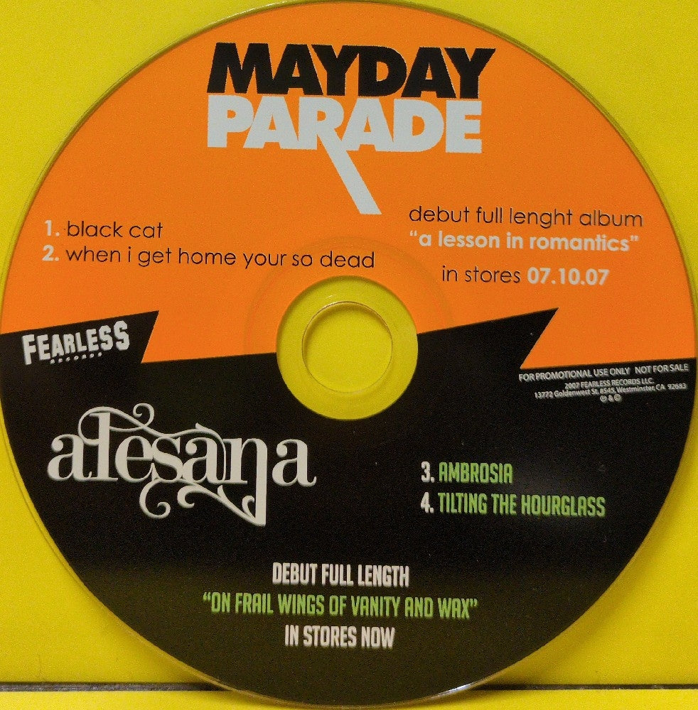 Mayday Parade / Alesana - A Lesson In Romantics / On Frail Wings Of Vanity And Wax - 2007 - Used - VG++ - CDs - Promo - Card Sleeve