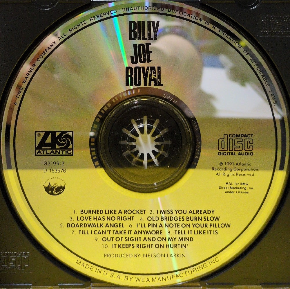 Billy Joe Royal - Greatest Hits - 7 82199-2 - Used - VG++ - CDs - BMG Club Edition