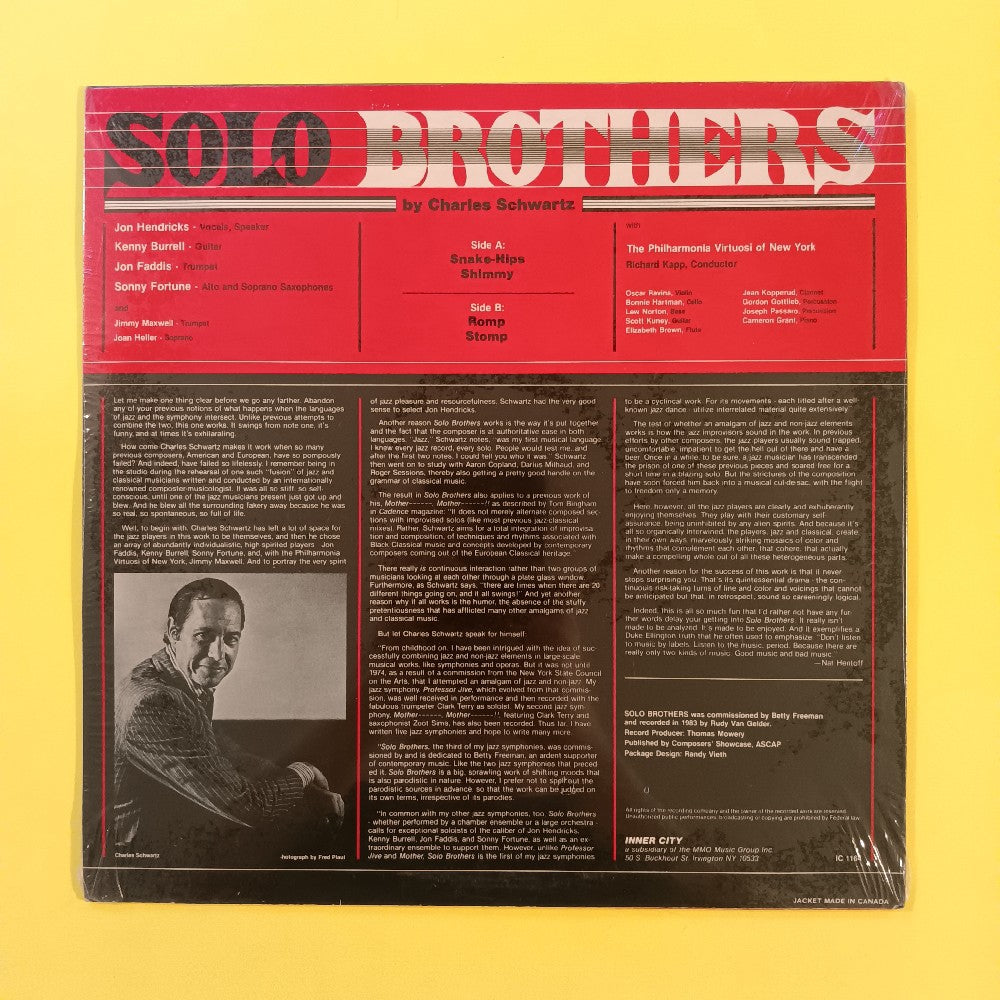 Charles Schwartz - Solo Brothers - 1984 - IC 1164 - New - Sealed - Vinyl