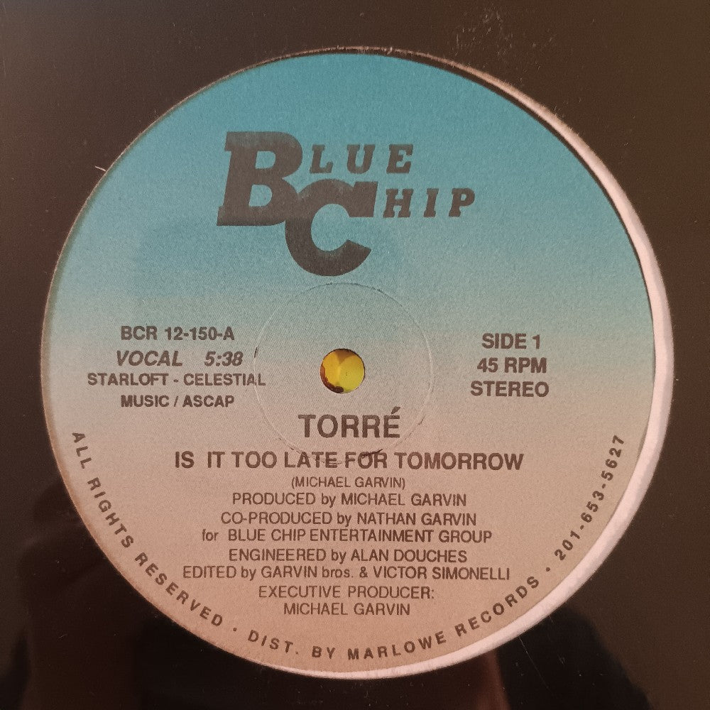 Torre  - Is It Too Late For Tomorrow 12" - 1986 - BCR 12-150 - New - Sealed - Vinyl