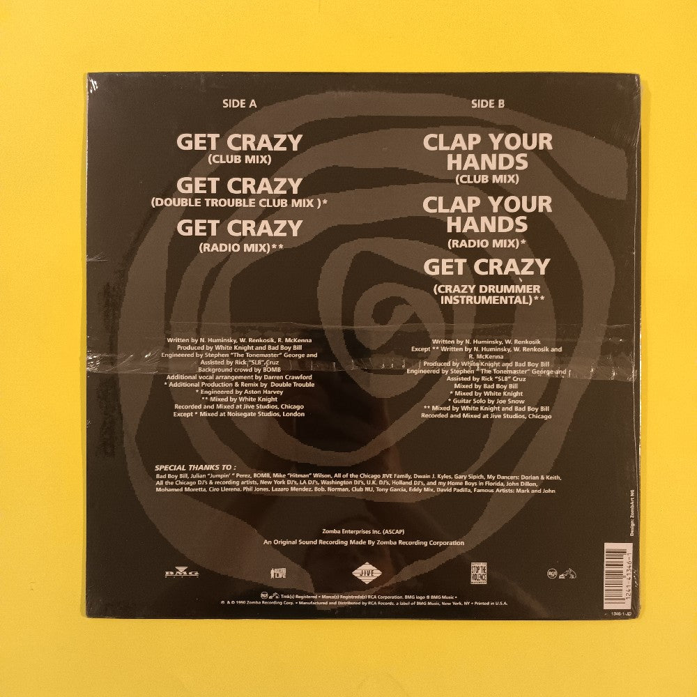 White Knight - Get Crazy 12" - 1990 - 1346-1-JD - New - Sealed - Vinyl