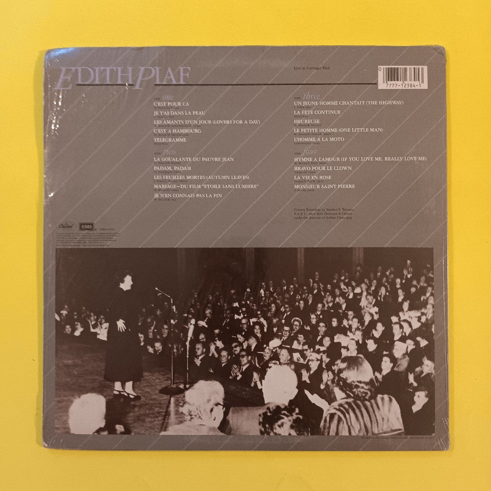 Edith Piaf - Live At Carnegie Hall, January 13, 1957 - 1985 - STBO-12384 New - Sealed - Vinyl