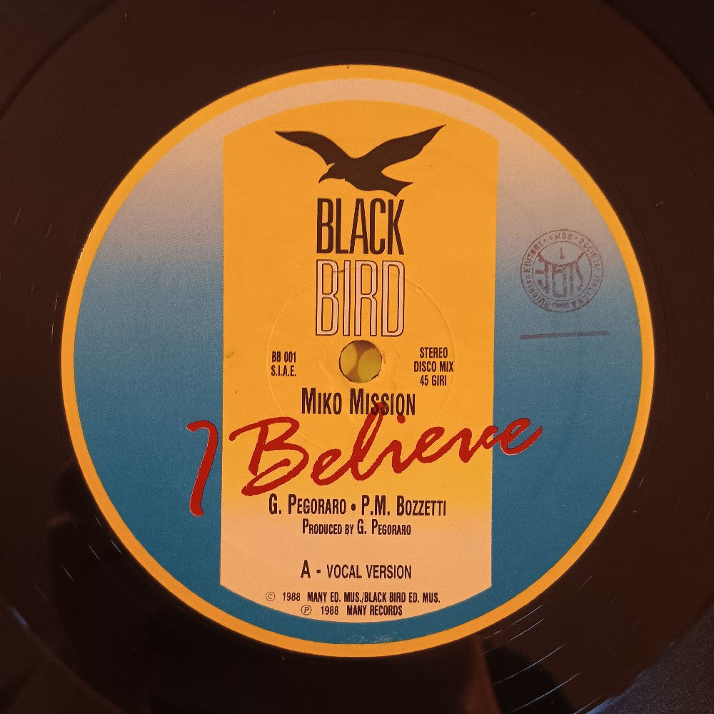 Miko Mission - I Believe ITALY 12" ITALO-DISCO - 1988 - BB001 - Used - VG++ - Vinyl