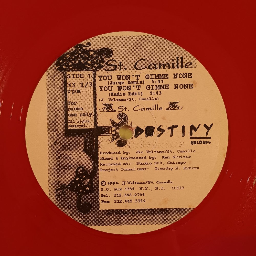 St. Camille - You Won't Gimme None / Brutus RED PROMO - 1994 - Used - VG++ - Vinyl