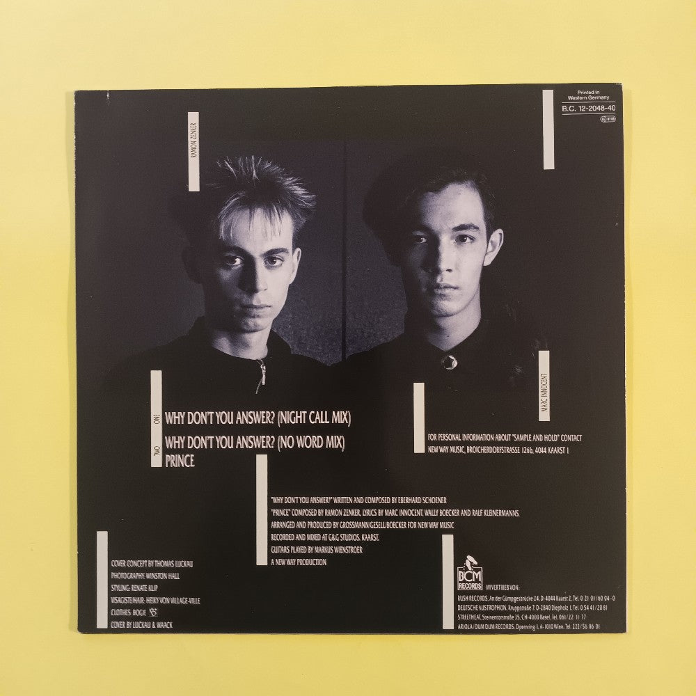 Sample & Hold - Why Don't You Answer GERMANY 12" - 1987 - BC 12-2048-40 - Used - VG++ - Vinyl