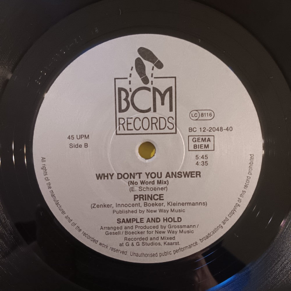 Sample & Hold - Why Don't You Answer GERMANY 12" - 1987 - BC 12-2048-40 - Used - VG++ - Vinyl