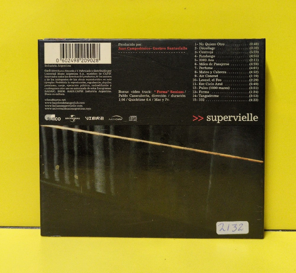 Bajofondo Tango Club Presenta A:  Supervielle - Supervielle - 2004 - 9820902 - Used - VG++ - CDs - Argentina Import