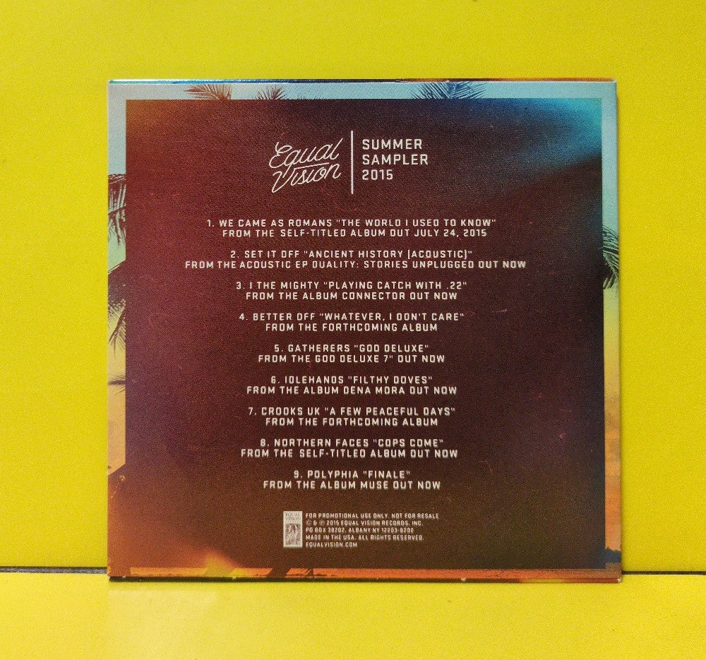 Various - Equal Vision (Summer Sampler 2015) - 2015 - 518ALBNY - Used - VG++ - CDs - Promo