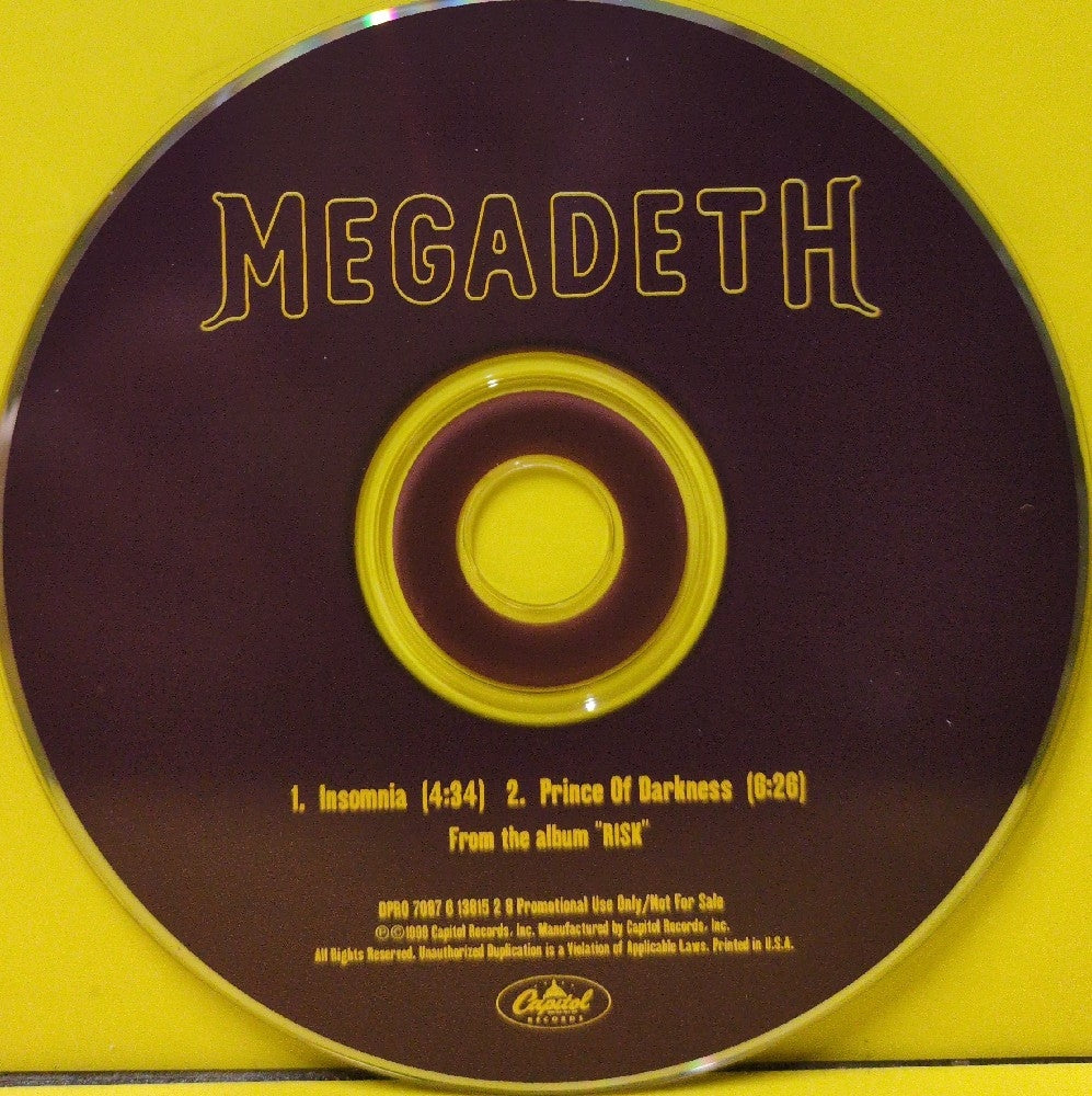 Megadeth - Insomnia - 1999 - DPRO 7087 6 13815 2 8 - Used - VG++ - CDs - CD Single - Promo
