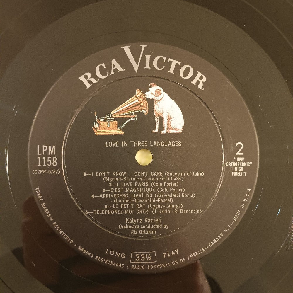 Katyna Ranieri - Love In Three Languages - 1956 - LPM 1158 - Used - EX - Vinyl