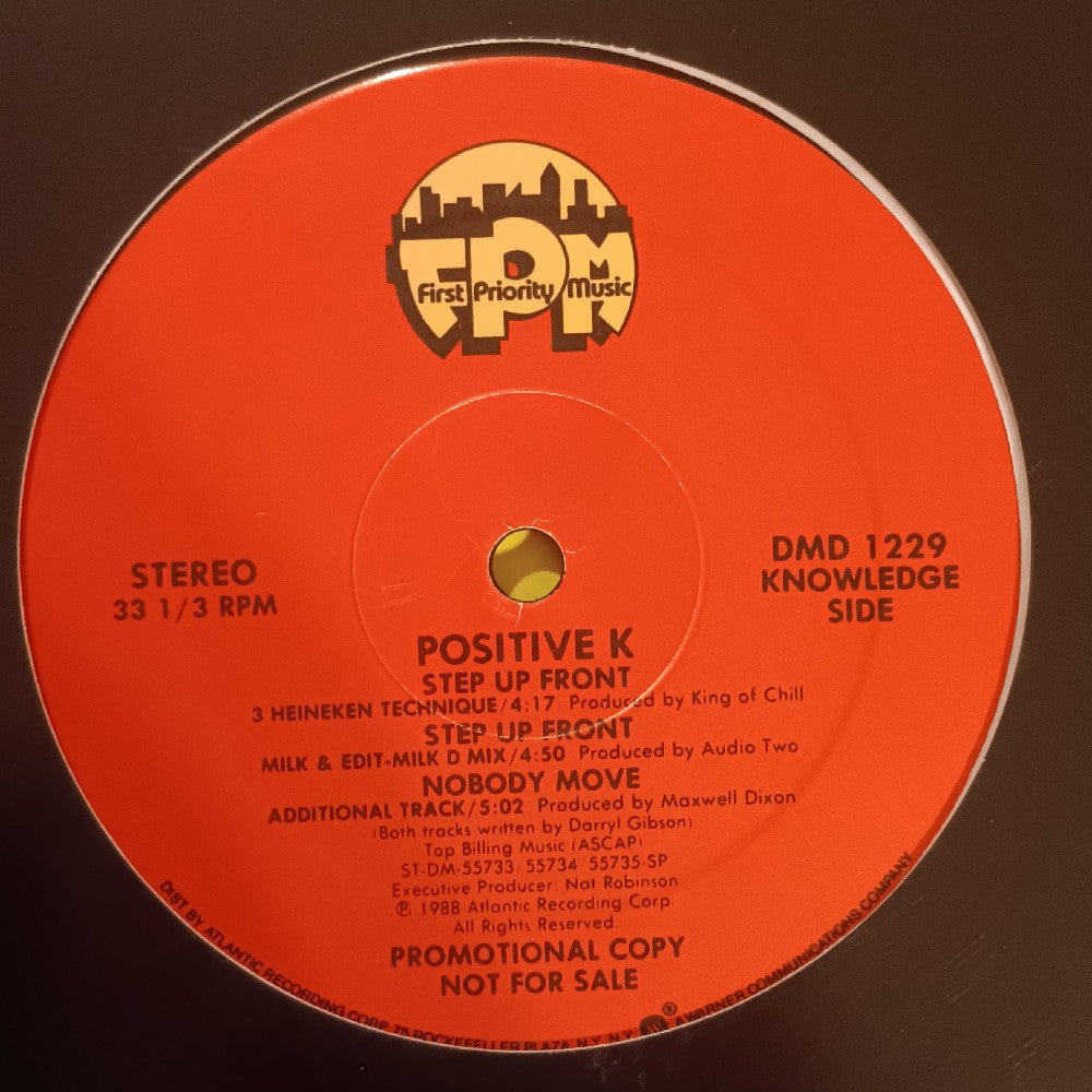 Positive K - Step Up Front 12" Promo - 1988 - DMD 1229 - Used - VG++ - Vinyl