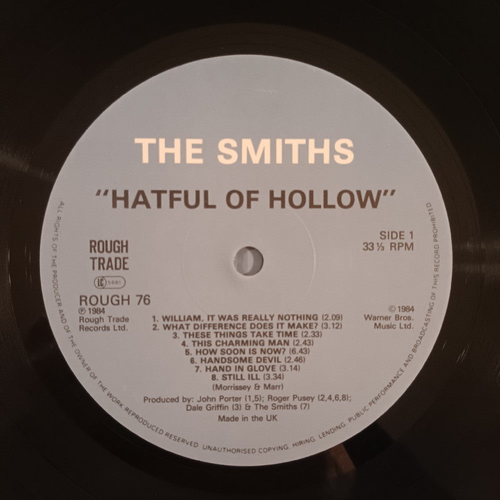 The Smiths - Hatful Of Hollow UK - 1984 - ROUGH 76 - Used - VG++ - Vinyl