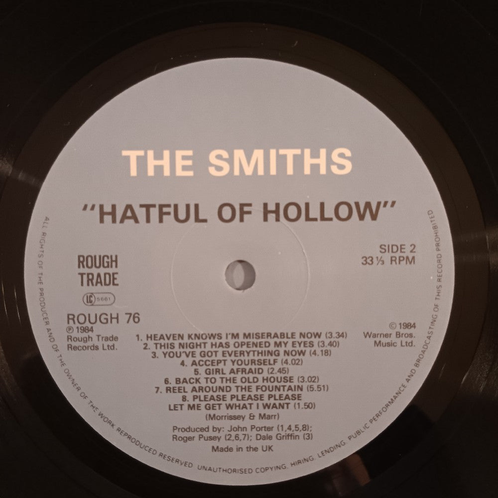 The Smiths - Hatful Of Hollow UK - 1984 - ROUGH 76 - Used - VG++ - Vinyl