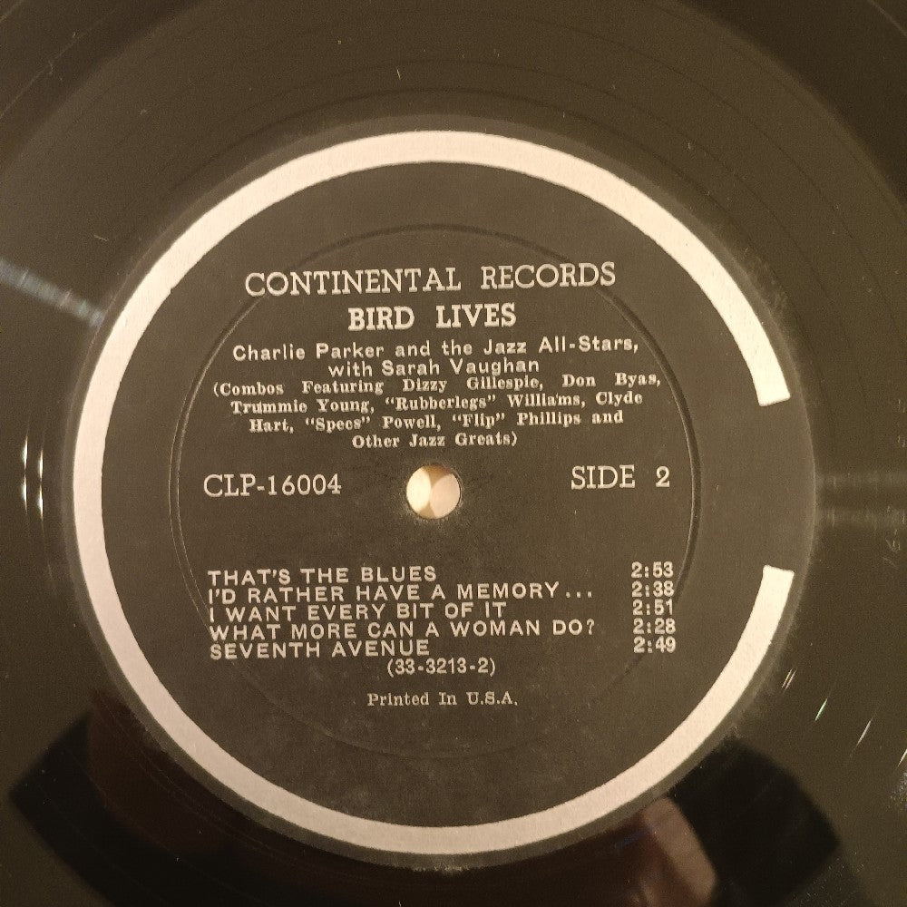 Charlie Parker Wirh Sarah Vaughan - Bird Lives - 1962 - CLP 16004 - Used - VG+ - Vinyl