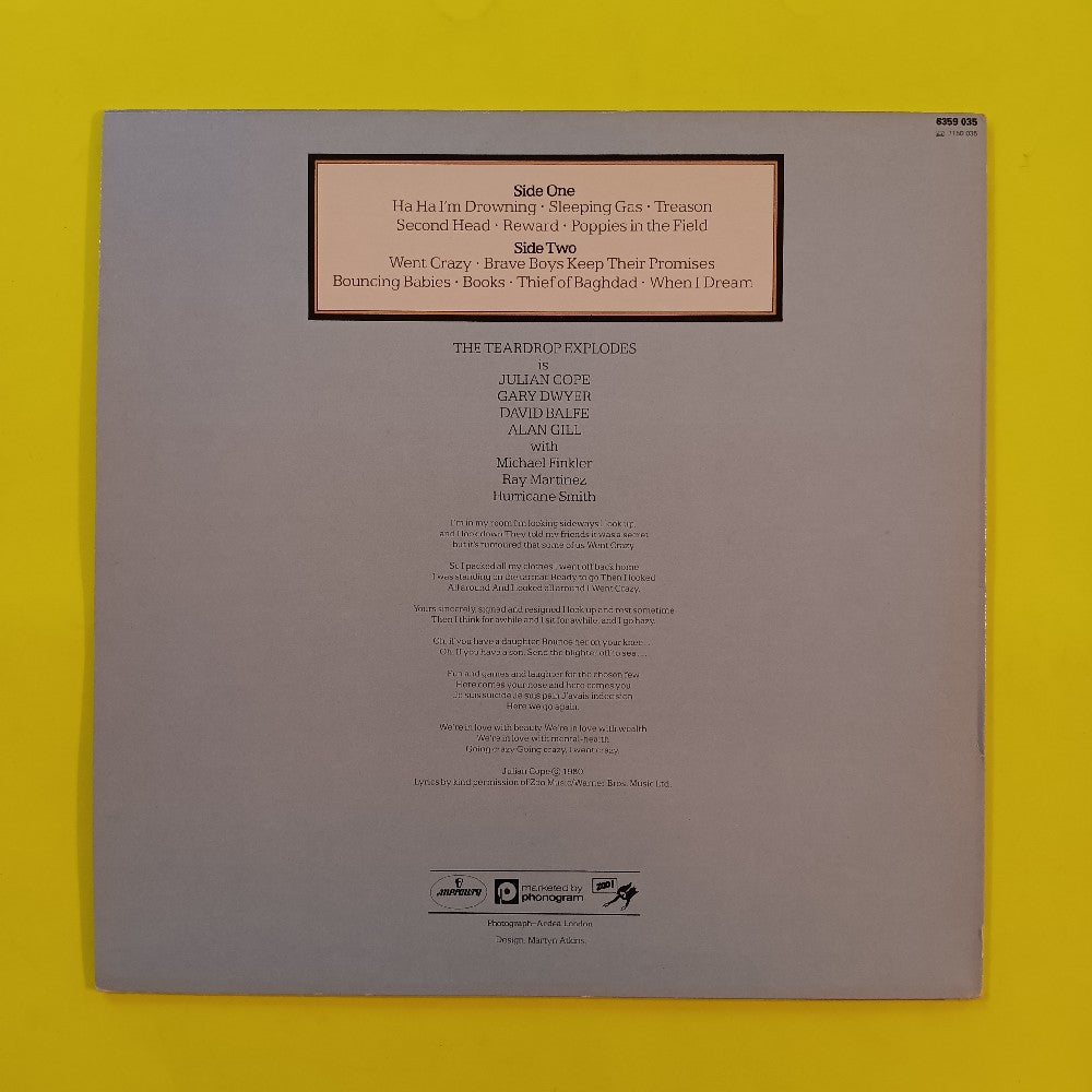 The Teardrop Explodes - Kilimanjaro UK - 1981 - 6359 035 - Used - VG++ - Vinyl