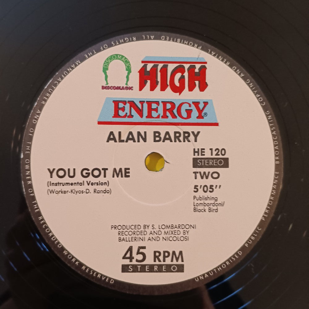 Alan Barry - You Got Me 12" ITALY - 1989 - HE 120 - Used - VG++ - Vinyl