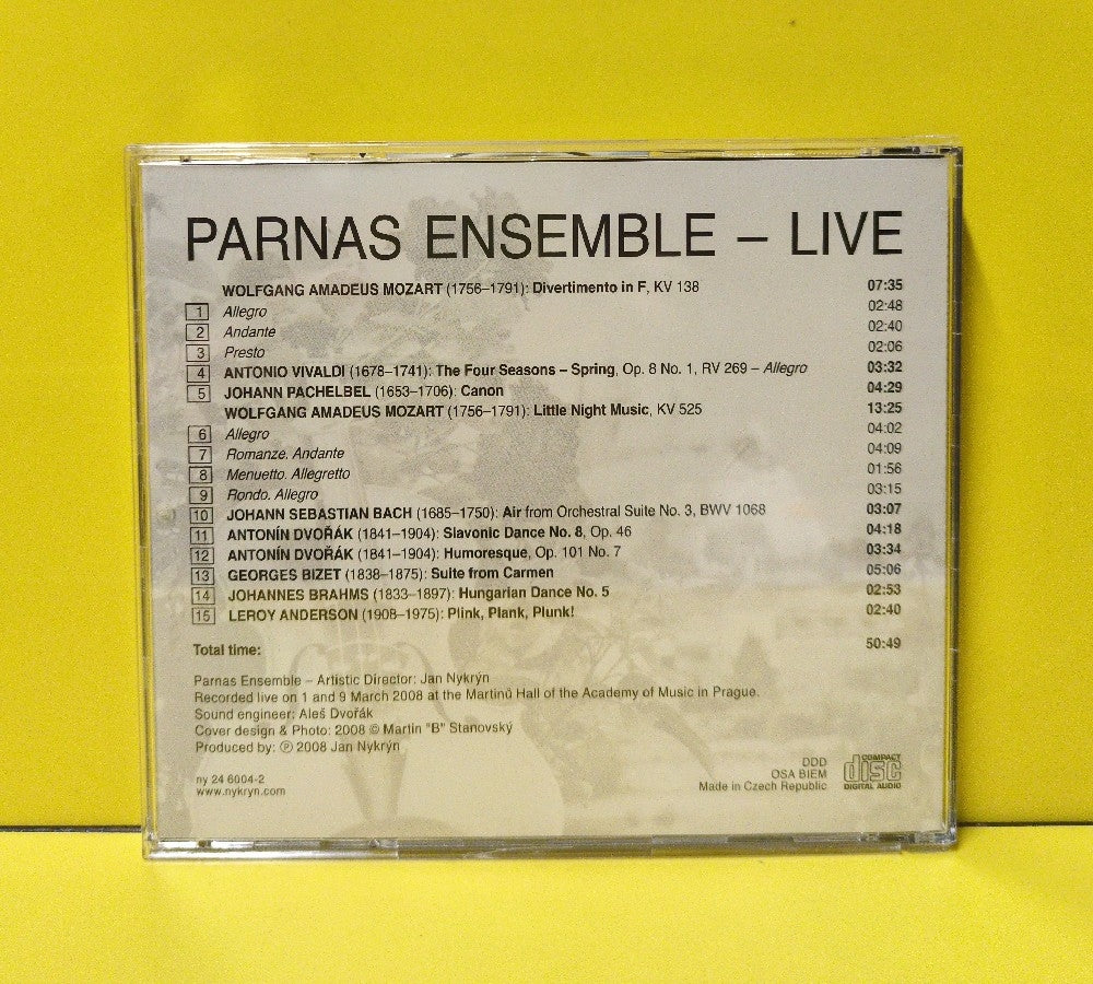 Parnas Ensemble - Live - 2008 - ny 24 6004-2 - Used - VG++ - CDs - Czech Republic Import