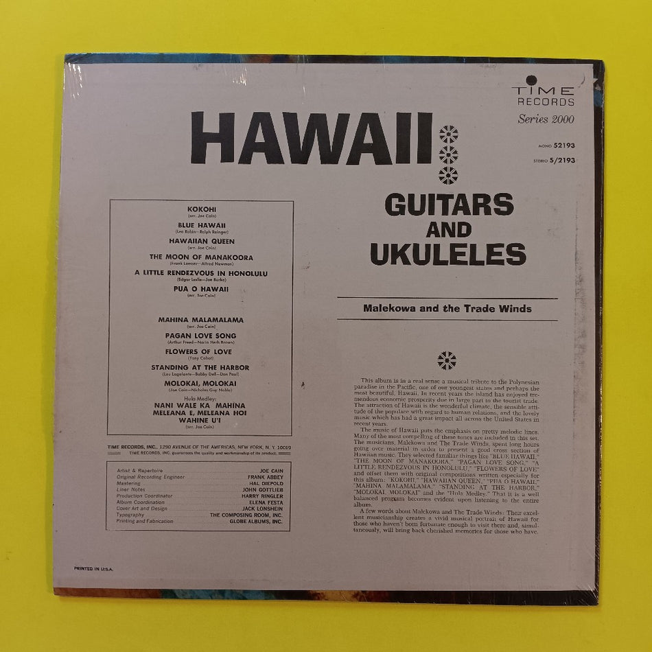 Malekowa & The Trade Winds - Guitars And Ukuleles CANADA - 1966 - S/2193 - New - Sealed - Vinyl