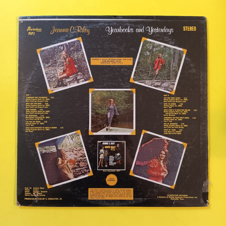 Jeannie C. Riley - Yearbooks And Yesterdays - 1969 - PLP 2 - New - Sealed - Vinyl