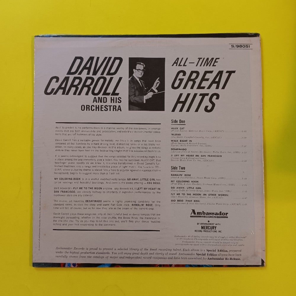 David Carroll - All Time Great Hits - S/98051 - New - Sealed - Vinyl