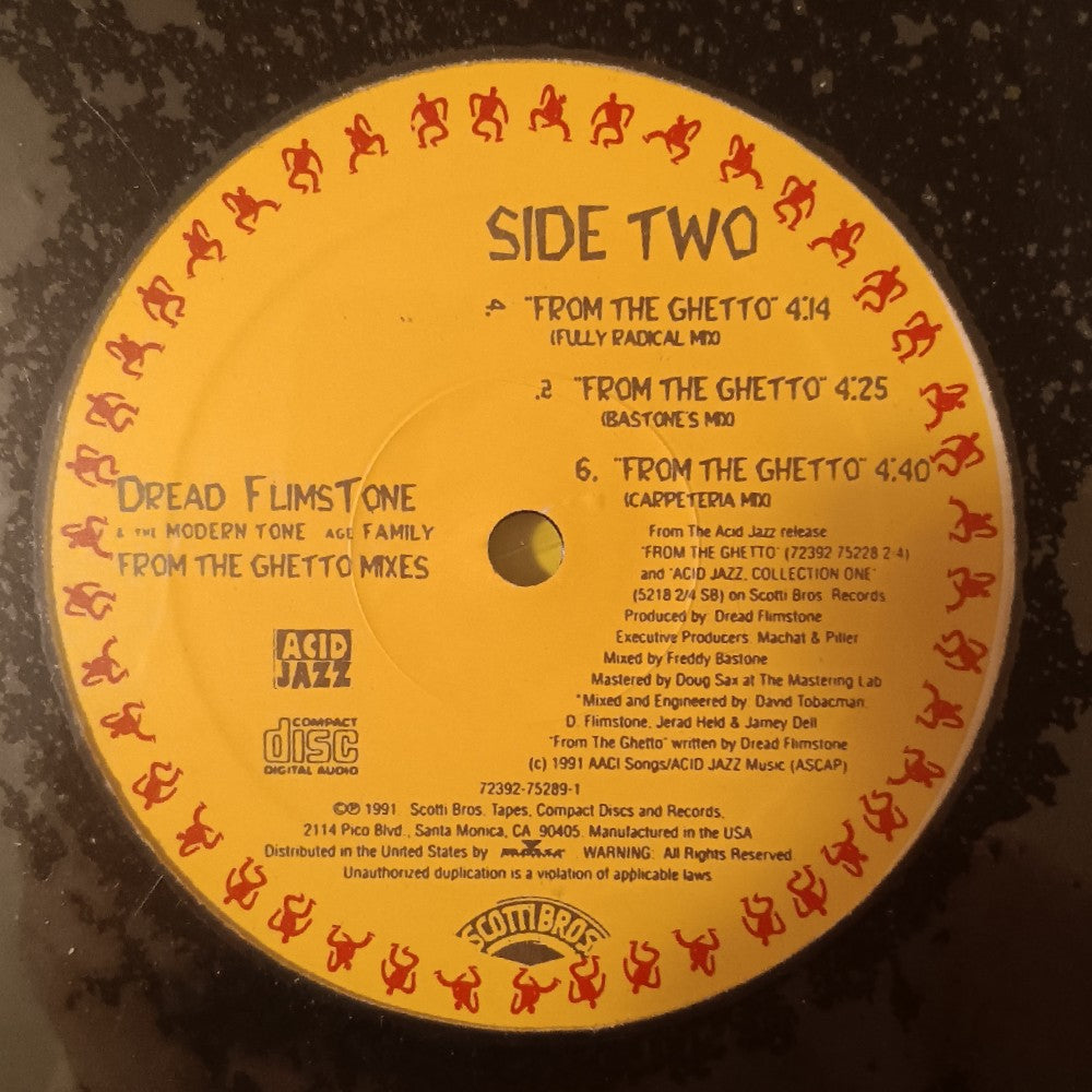 Dread Flimstone & The Modern Tone Age Family - From The Ghetto Mixes 12" - 1991 - 72392-75289-1 - New - Sealed - Vinyl