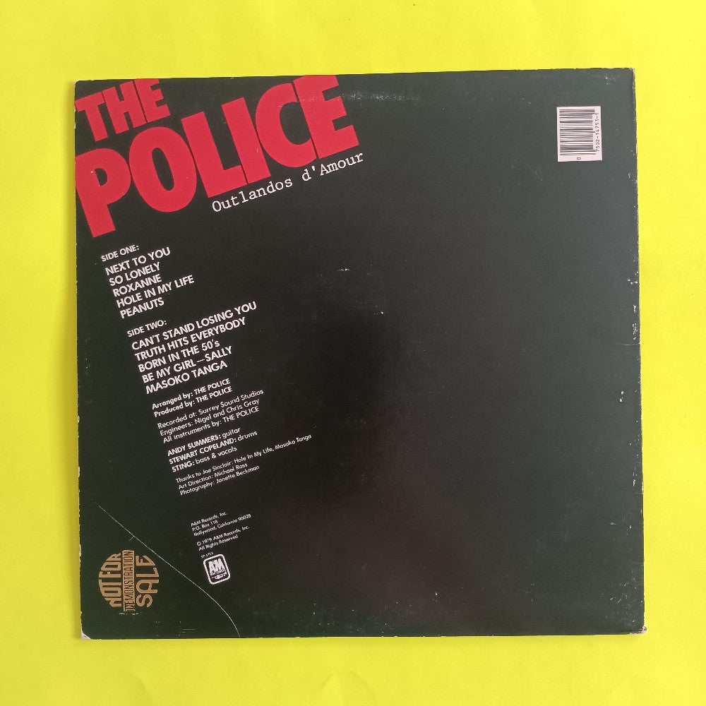 The Police - Outlandos D'Amour PROMO - 1979 - SP-4753 - Used - VG++ - Vinyl