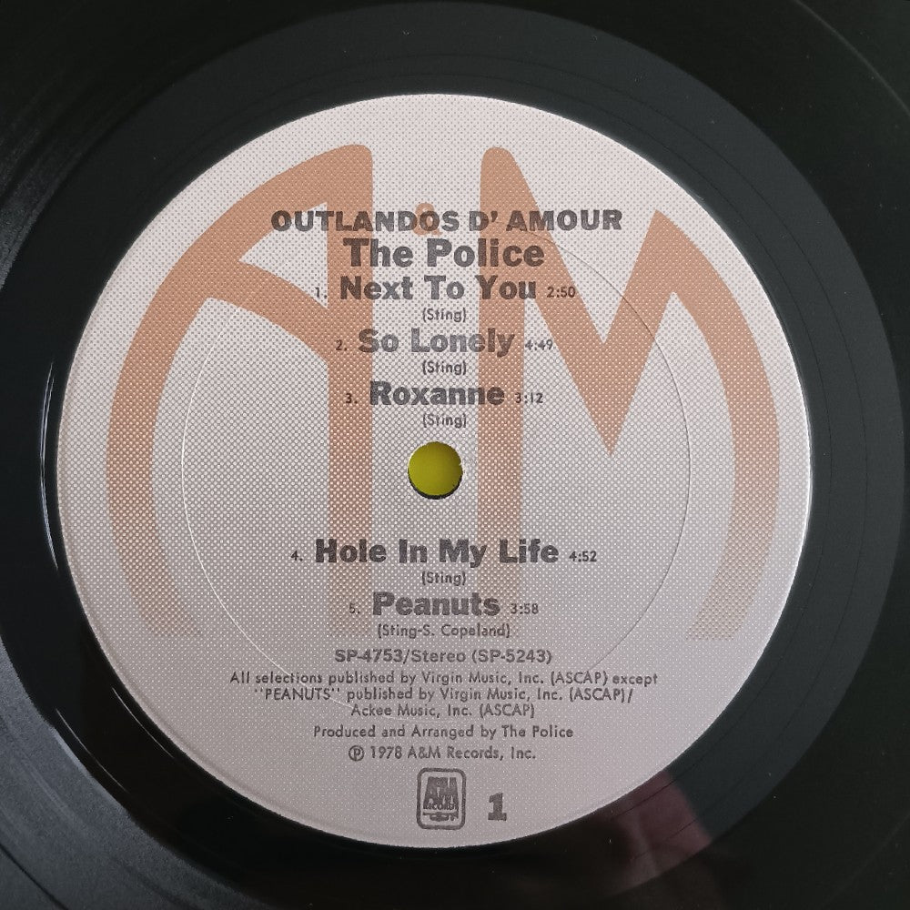 The Police - Outlandos D'Amour PROMO - 1979 - SP-4753 - Used - VG++ - Vinyl