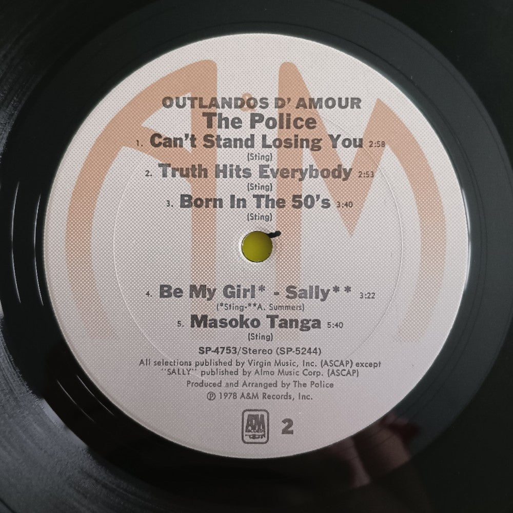 The Police - Outlandos D'Amour PROMO - 1979 - SP-4753 - Used - VG++ - Vinyl