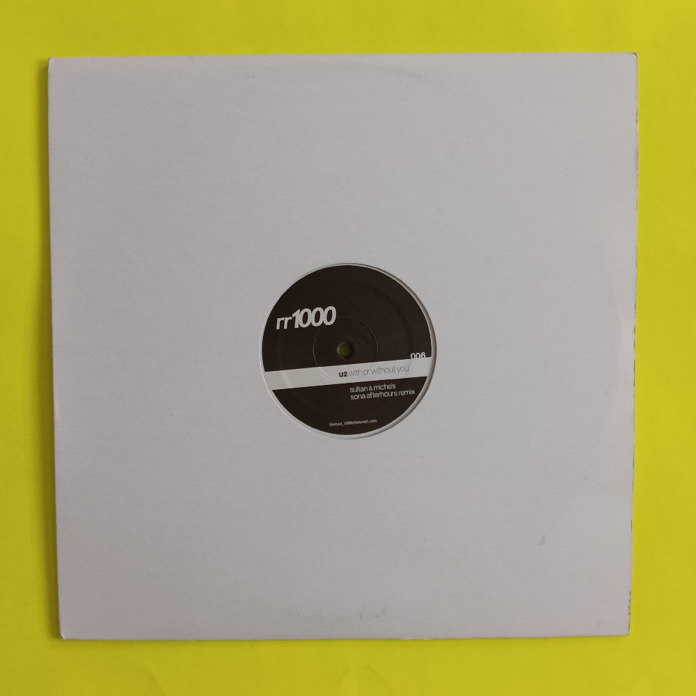 U2 - With Or Without You Sultan & Miche's Remix Single Sided - 2003 - rr1000 006 - Used - VG++ - Vinyl