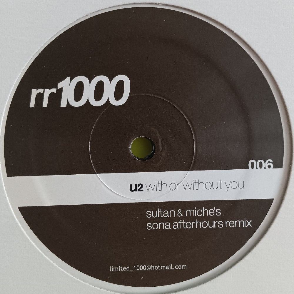 U2 - With Or Without You Sultan & Miche's Remix Single Sided - 2003 - rr1000 006 - Used - VG++ - Vinyl