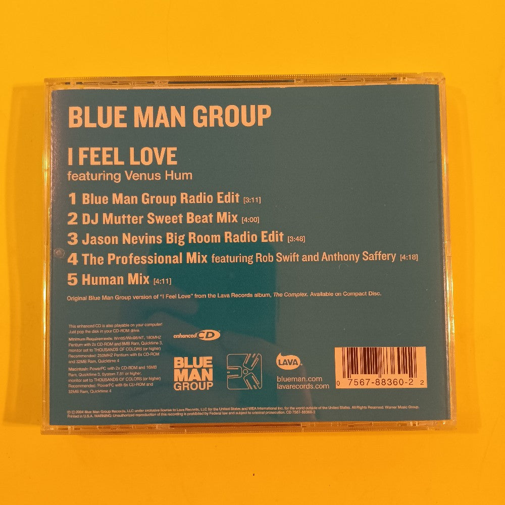 Blue Man Group Feat Venus Hum - I Feel Love ENHANCED CD - 2004 - CD 7567-88360-2 - Used - VG++ - CDs