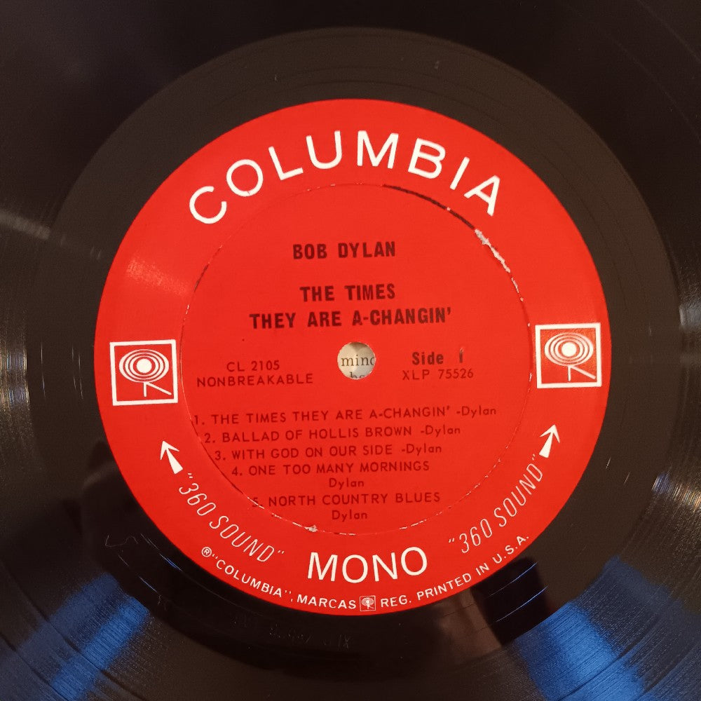 Bob Dylan - The Times They Are A-Changin' MONO 2 EYE W. Insert - 1965 - CL 2105 - Used - EX - Vinyl