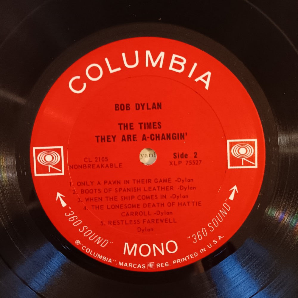 Bob Dylan - The Times They Are A-Changin' MONO 2 EYE W. Insert - 1965 - CL 2105 - Used - EX - Vinyl