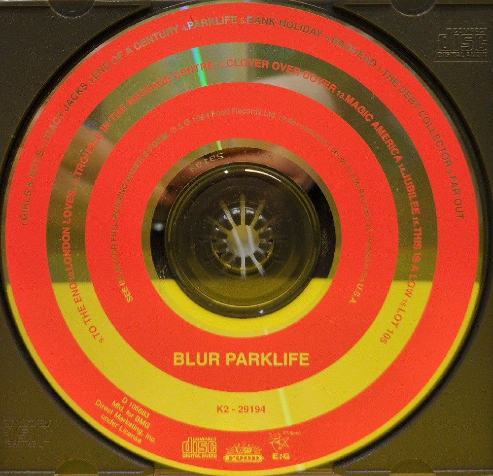 Blur - Parklife - 1994 - D 105663 - Used - VG++ - CDs - BMG Club Edition