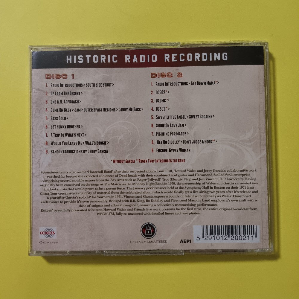 Howard Wales With Jerry Garcia - 26.1.72 Symphony Hall, Boston 2CD - 2014 - ECHO2CD2002 - Used - NM - CDs