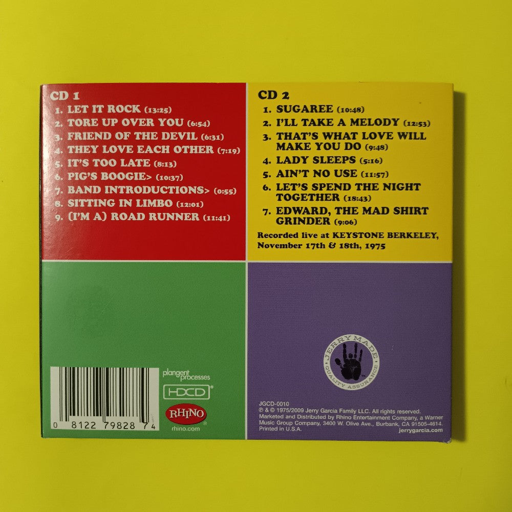 Jerry Garcia Band - Let It Rock 2CD (Keystone Berkeley Nov 1975) - 2009 - JGCD-0010 - Used - VG++ - CDs