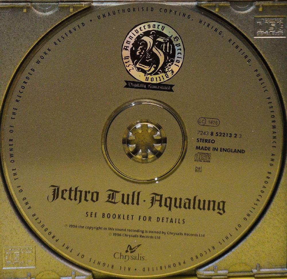 Jethro Tull - Aqualung (25th Anniversary Special Edition) - 1996 - 7243 8 52213 2 3 - Used - VG++ - CDs - Reissue - Remastered - Slipcase - European Import