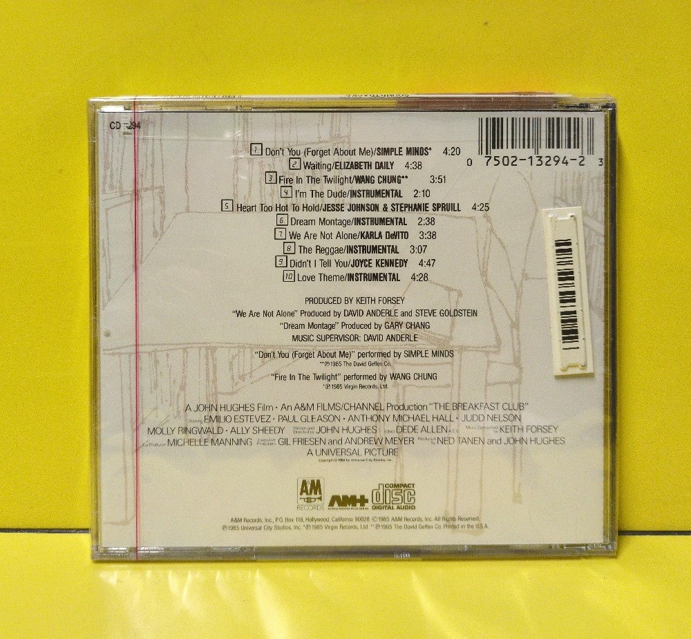 Various - The Breakfast Club (Original Motion Picture Soundtrack) - CD 3294 - New - Sealed - CDs