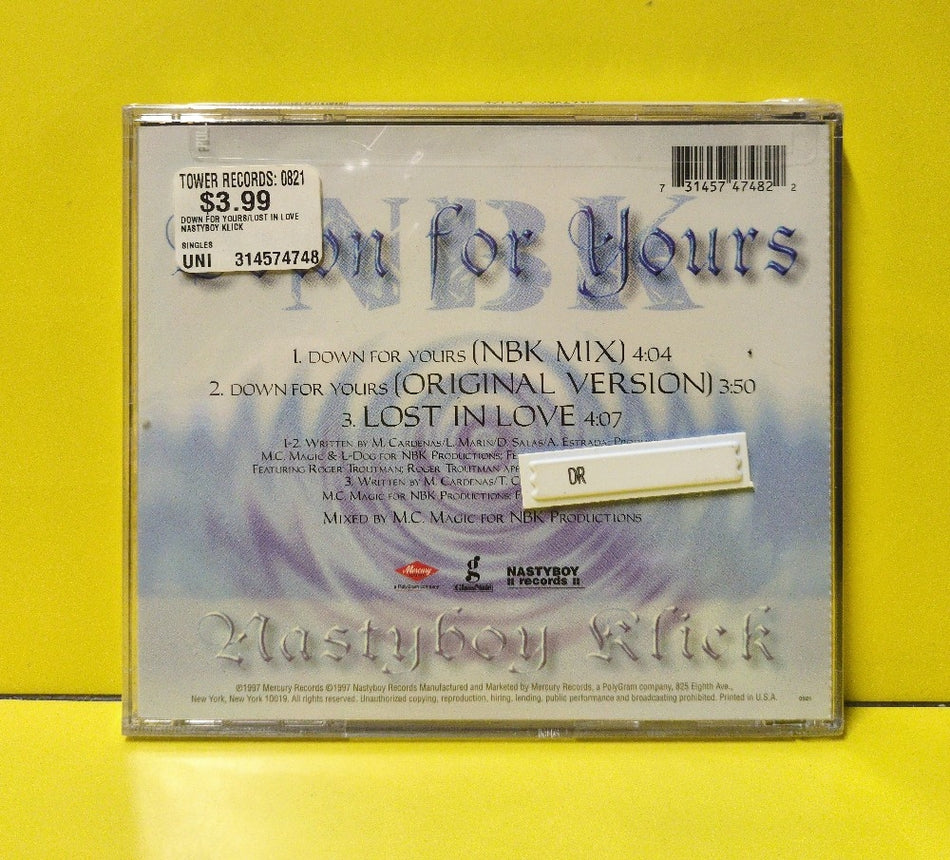 NBK (Nastyboy Klick) Featuring Roger Troutman - Down For Yours - 1997 - 314 574 748-2 - New - Sealed - CDs