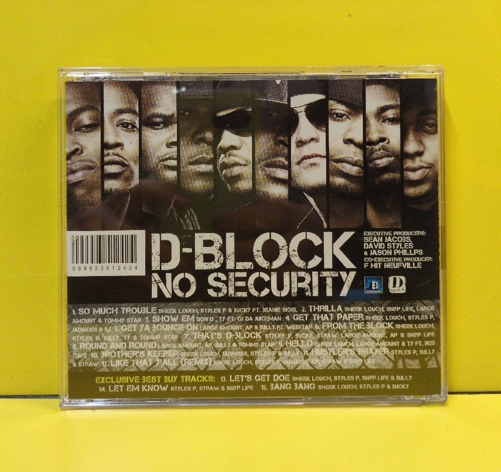 D-Block - No Security - 2009 - KOC-CD-5124 - Used - VG++ - CDs - Special Edition